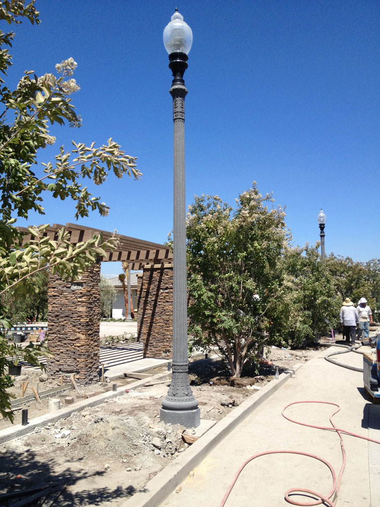 The California Prestressed Spun Concrete Pole Installation Photo in a Park