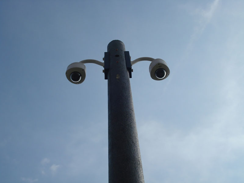 Camera Surveillance Prestressed Spun Concrete Pole Installation Photo