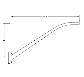 Dimensional Details for KA120 Streetlight Arm